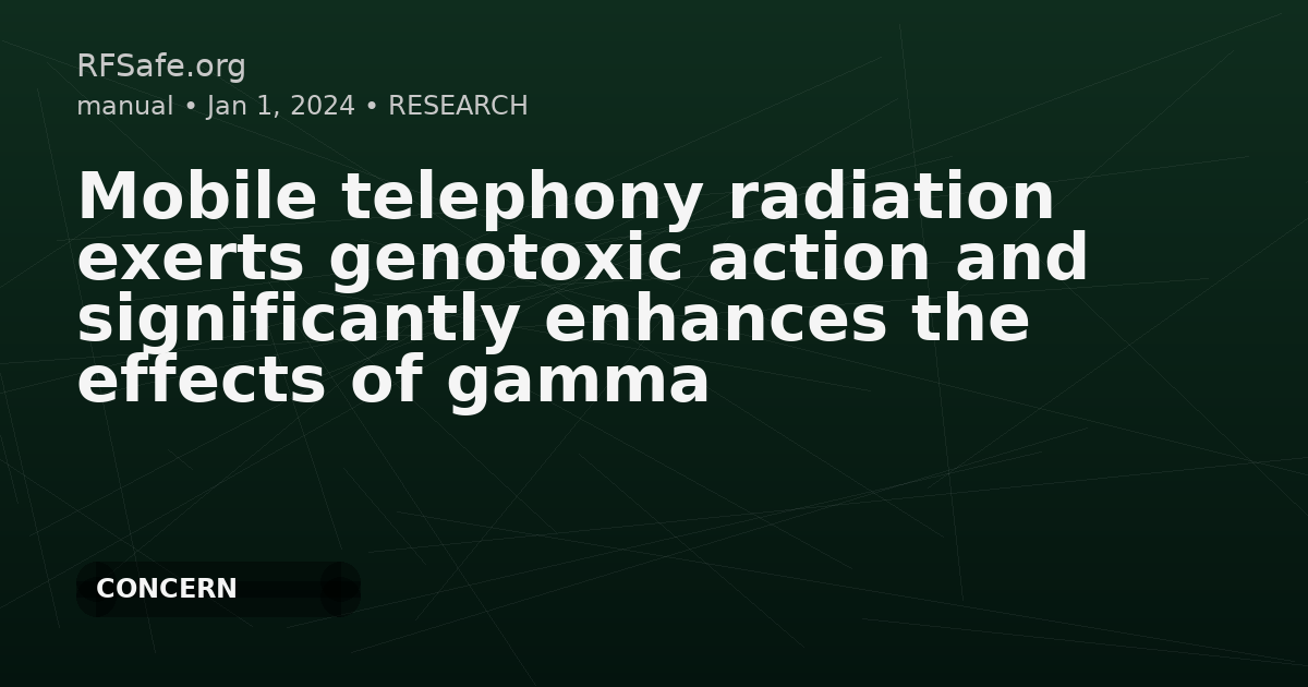 Mobile telephony radiation exerts genotoxic action and significantly enhances the effects of gamma