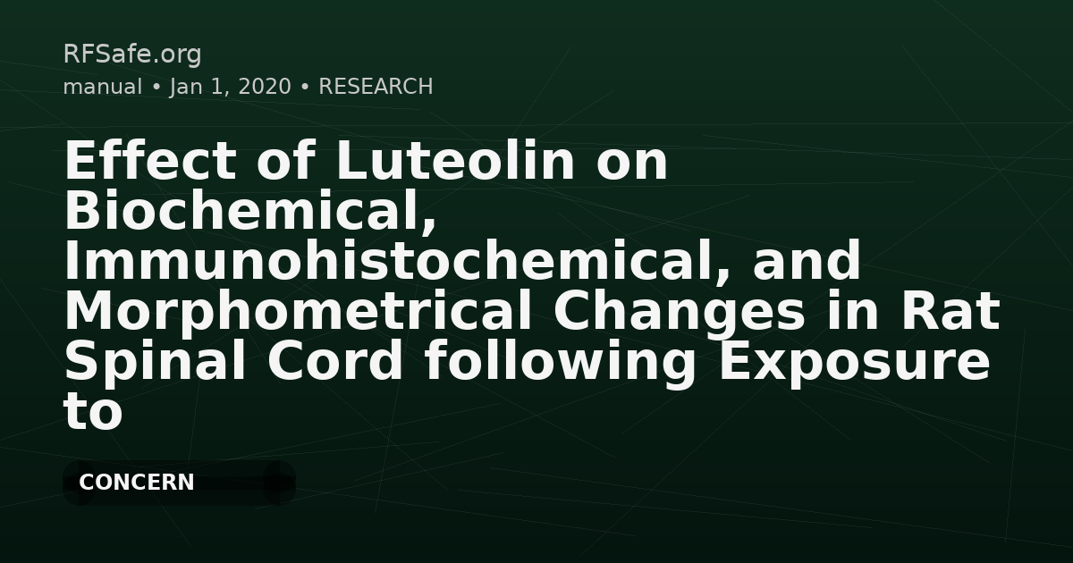 Effect of Luteolin on Biochemical, Immunohistochemical, and Morphometrical Changes in Rat Spinal Cord following Exposure to a 900 MHz Electromagnetic Field