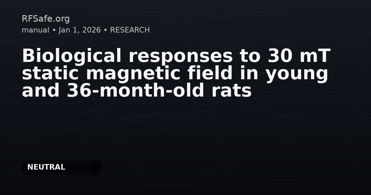 Biological responses to 30 mT static magnetic field in young and 36-month-old rats