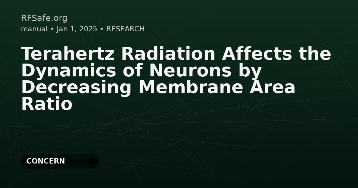 Terahertz Radiation Affects the Dynamics of Neurons by Decreasing Membrane Area Ratio