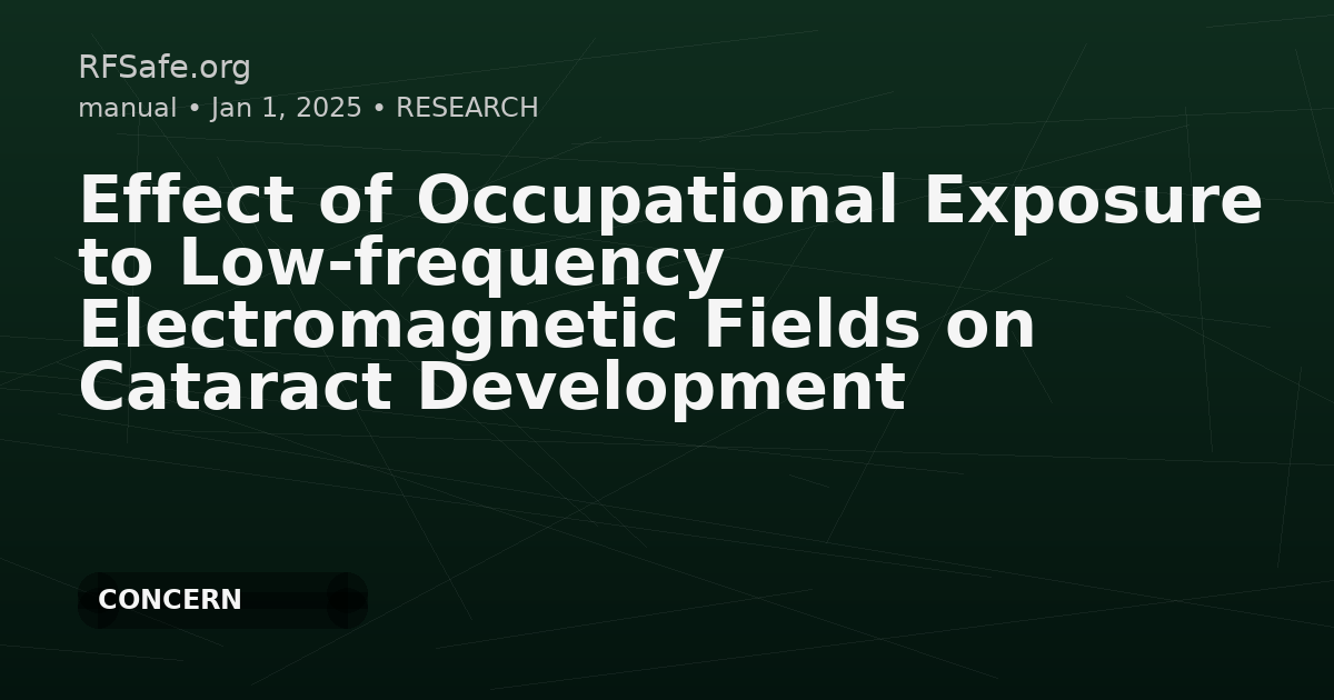 Effect of Occupational Exposure to Low-frequency Electromagnetic Fields on Cataract Development