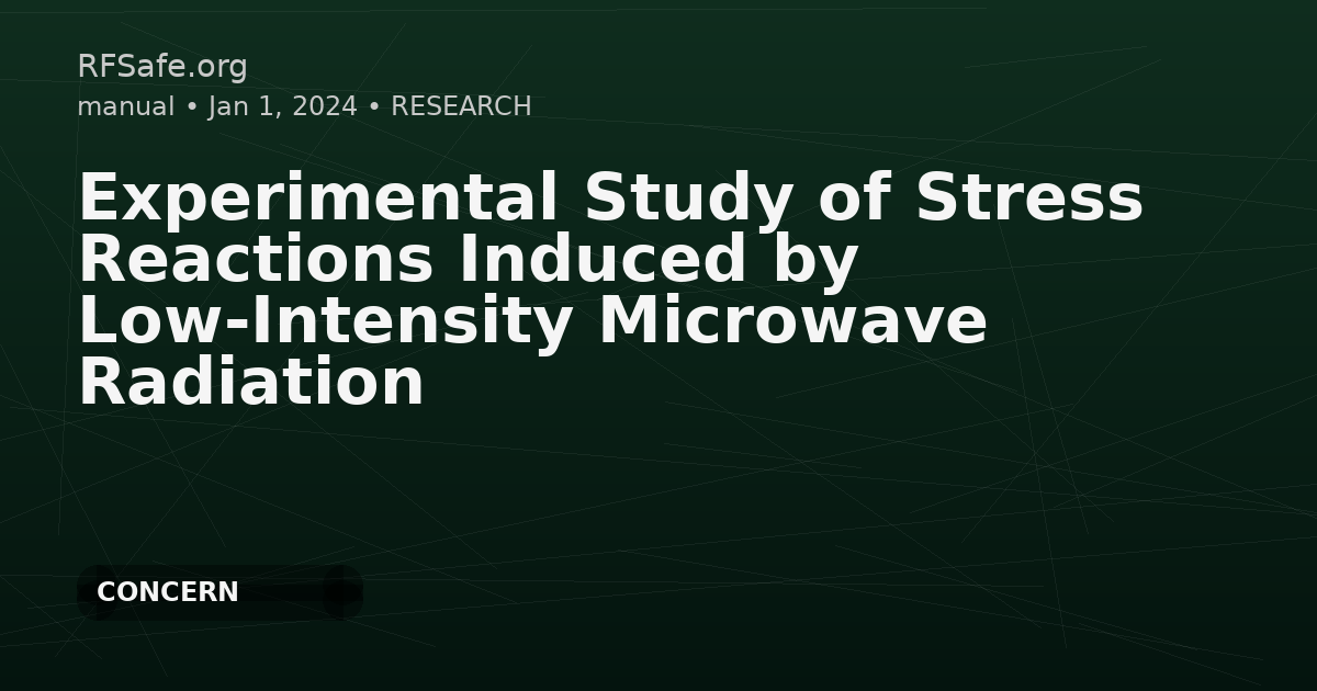 Experimental Study of Stress Reactions Induced by Low-Intensity Microwave Radiation