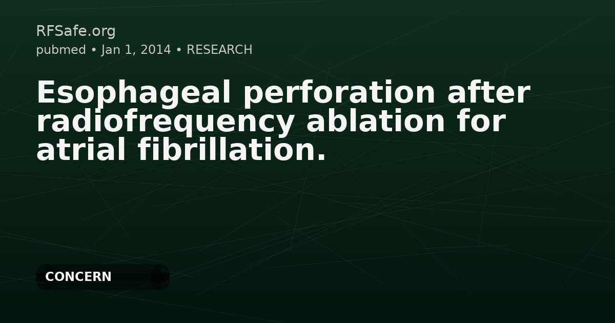 Esophageal perforation after radiofrequency ablation for atrial fibrillation.