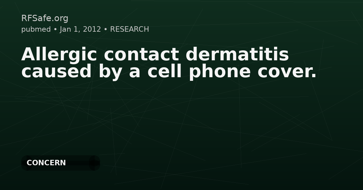 Allergic contact dermatitis caused by a cell phone cover.