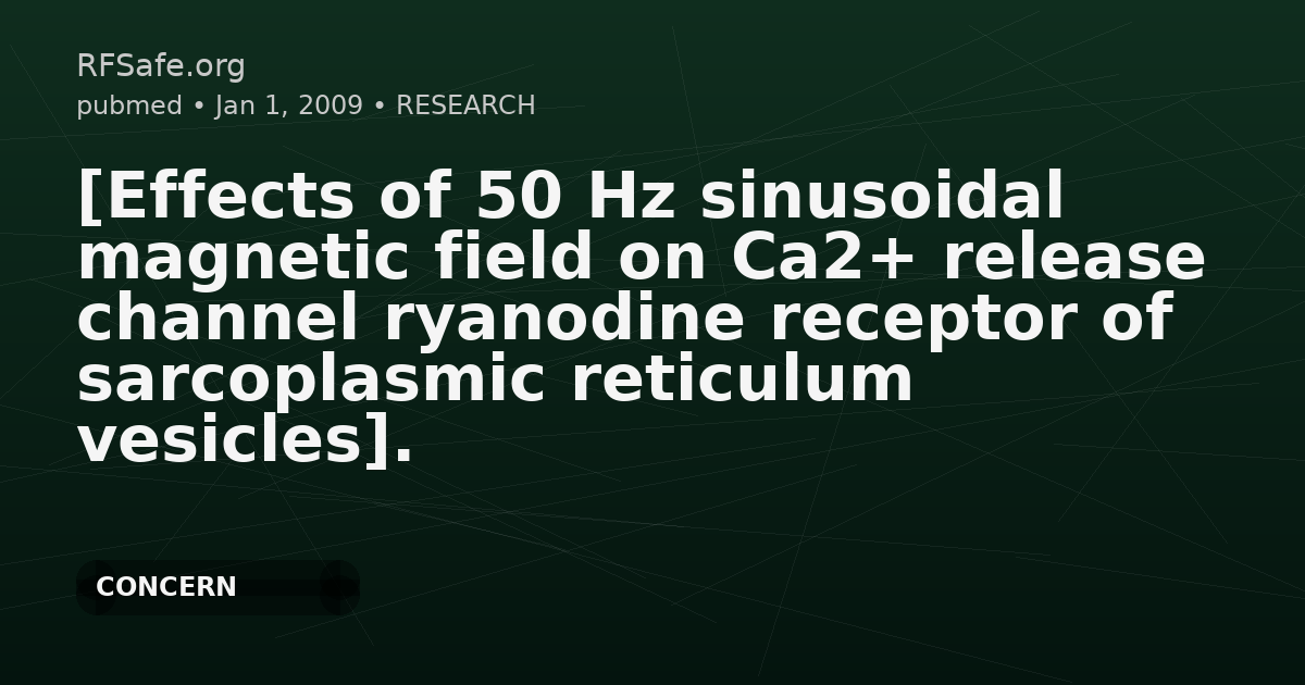 [Effects of 50 Hz sinusoidal magnetic field on Ca2+ release channel ryanodine receptor of sarcoplasmic reticulum vesicles].