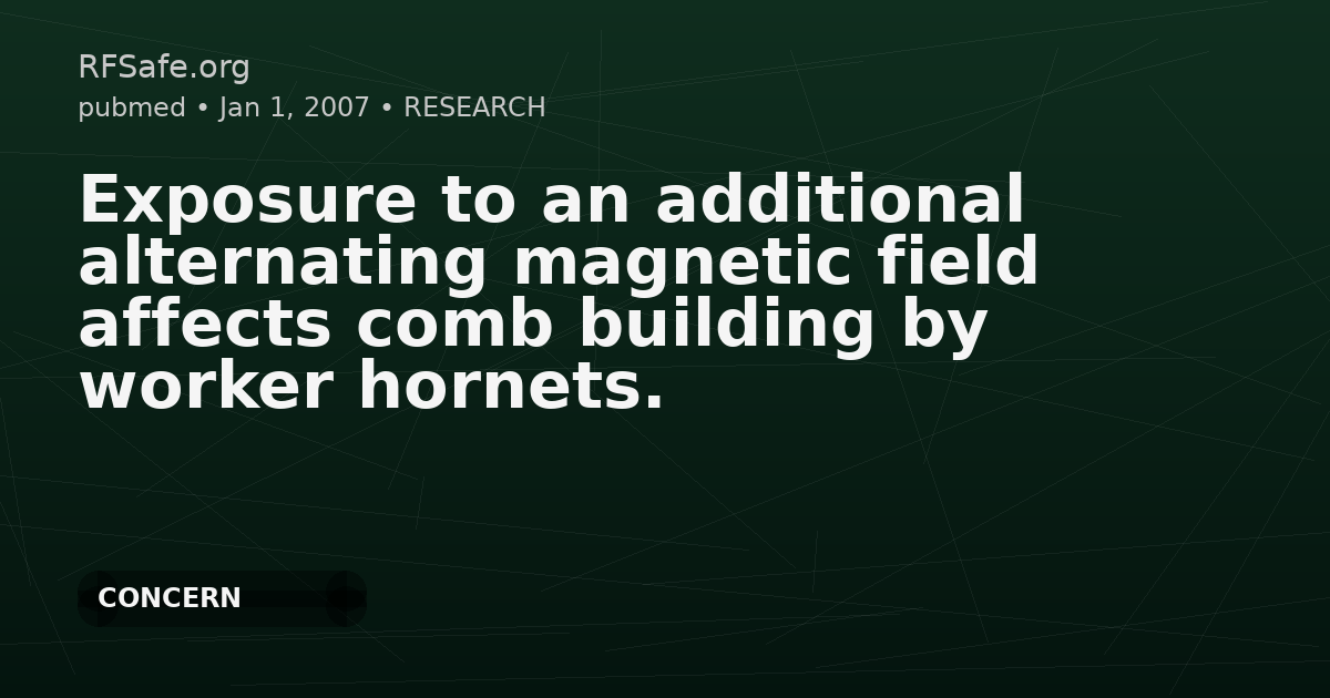 Exposure to an additional alternating magnetic field affects comb building by worker hornets.