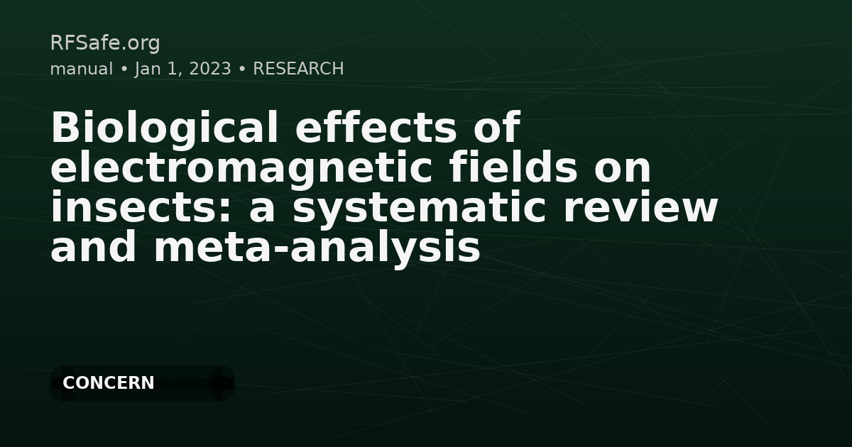 Biological effects of electromagnetic fields on insects: a systematic review and meta-analysis