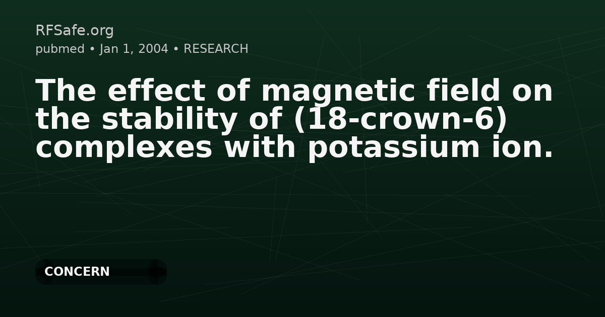 The effect of magnetic field on the stability of (18-crown-6) complexes with potassium ion.