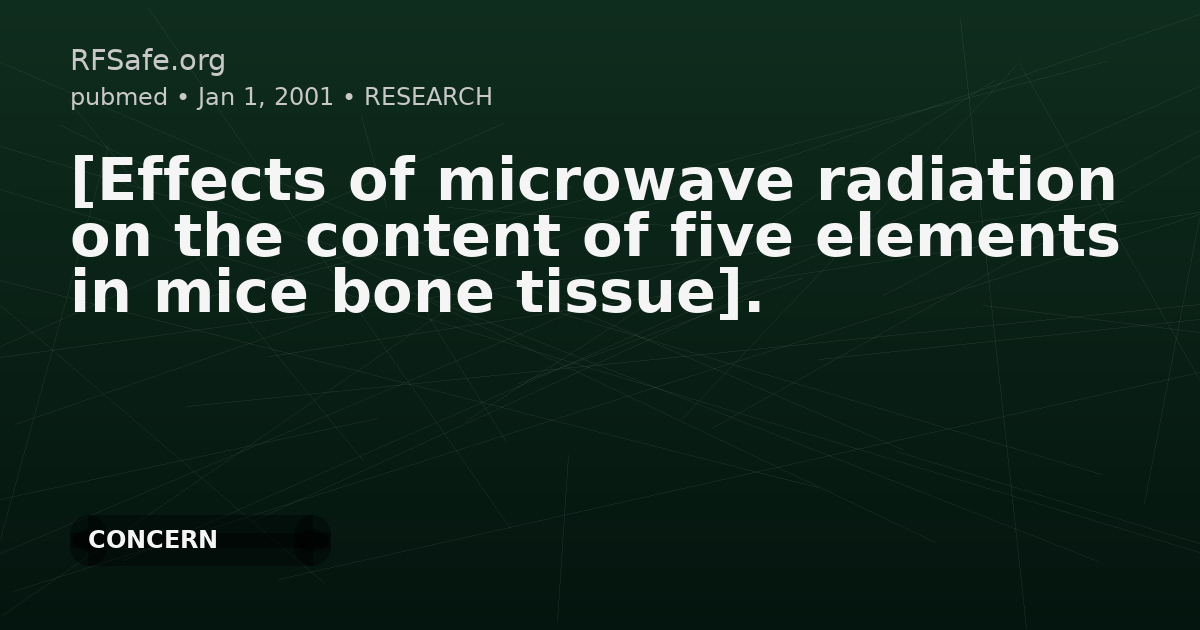 [Effects of microwave radiation on the content of five elements in mice bone tissue].
