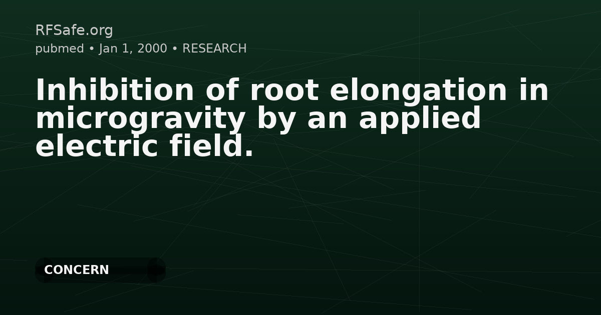 Inhibition of root elongation in microgravity by an applied electric field.