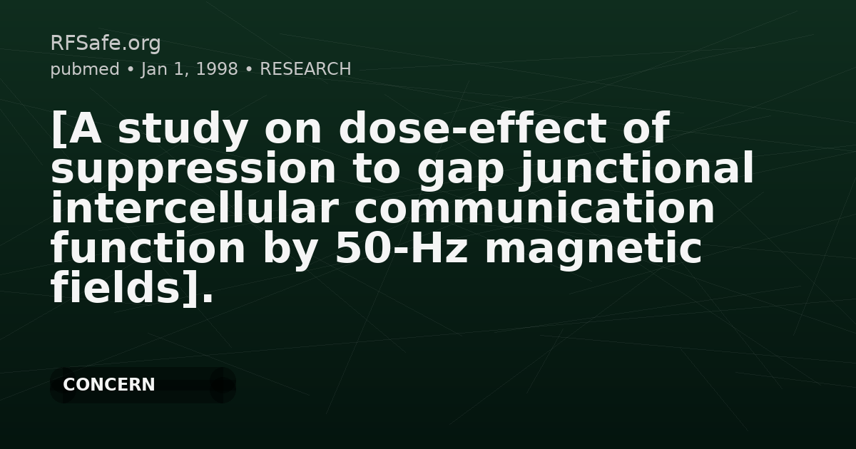 [A study on dose-effect of suppression to gap junctional intercellular communication function by 50-Hz magnetic fields].