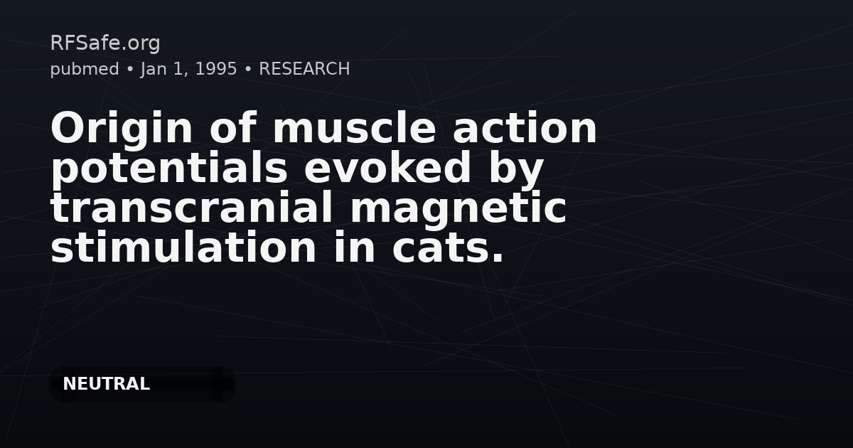 Origin of muscle action potentials evoked by transcranial magnetic stimulation in cats.