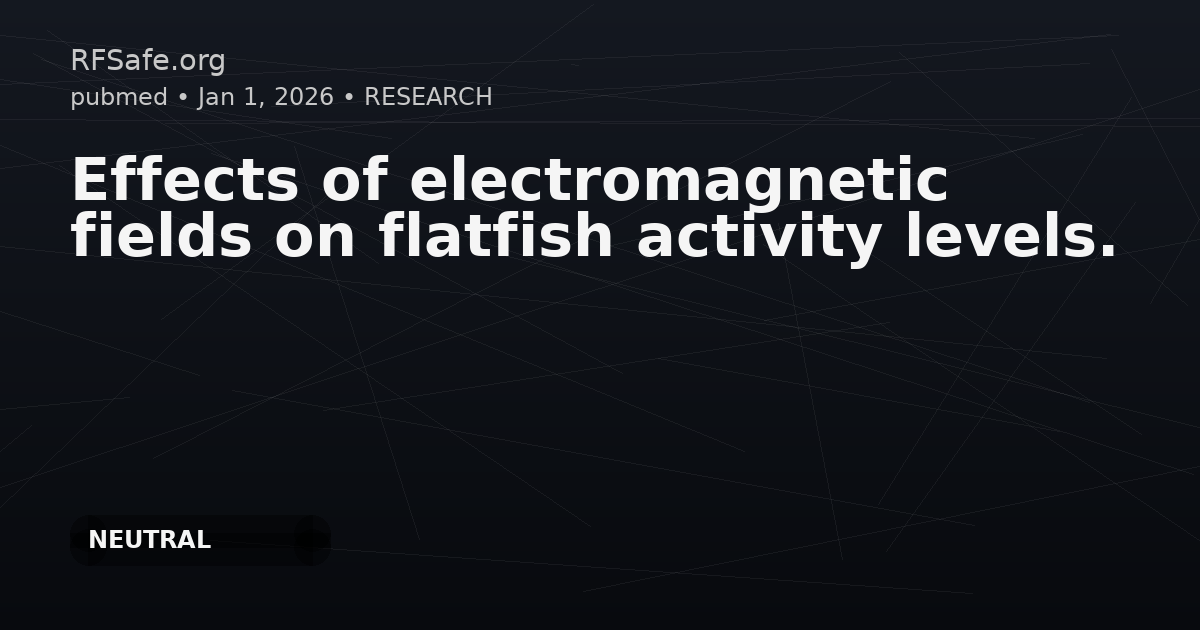 Effects of electromagnetic fields on flatfish activity levels.