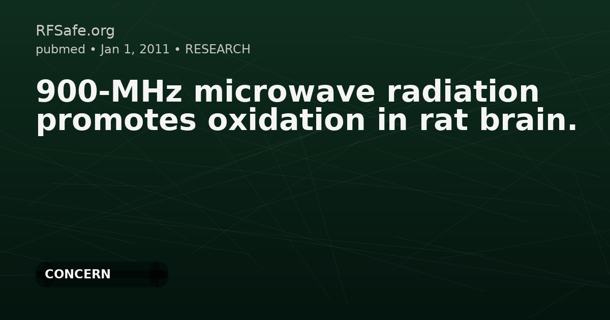 900-MHz microwave radiation promotes oxidation in rat brain.