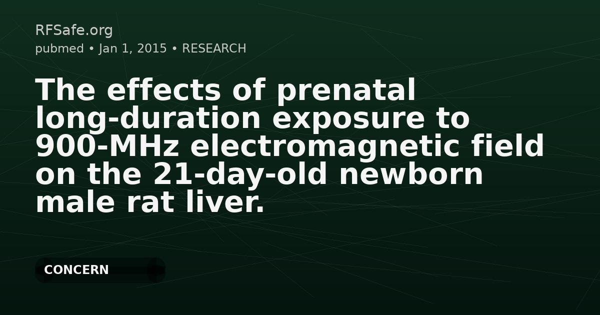 The effects of prenatal long-duration exposure to 900-MHz electromagnetic field on the 21-day-old newborn male rat liver.
