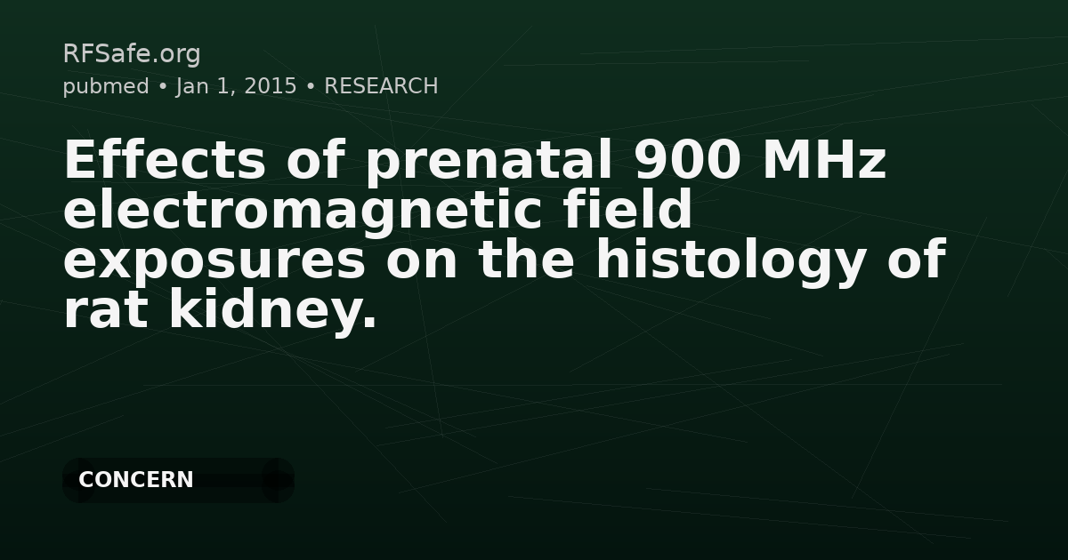 Effects of prenatal 900 MHz electromagnetic field exposures on the histology of rat kidney.