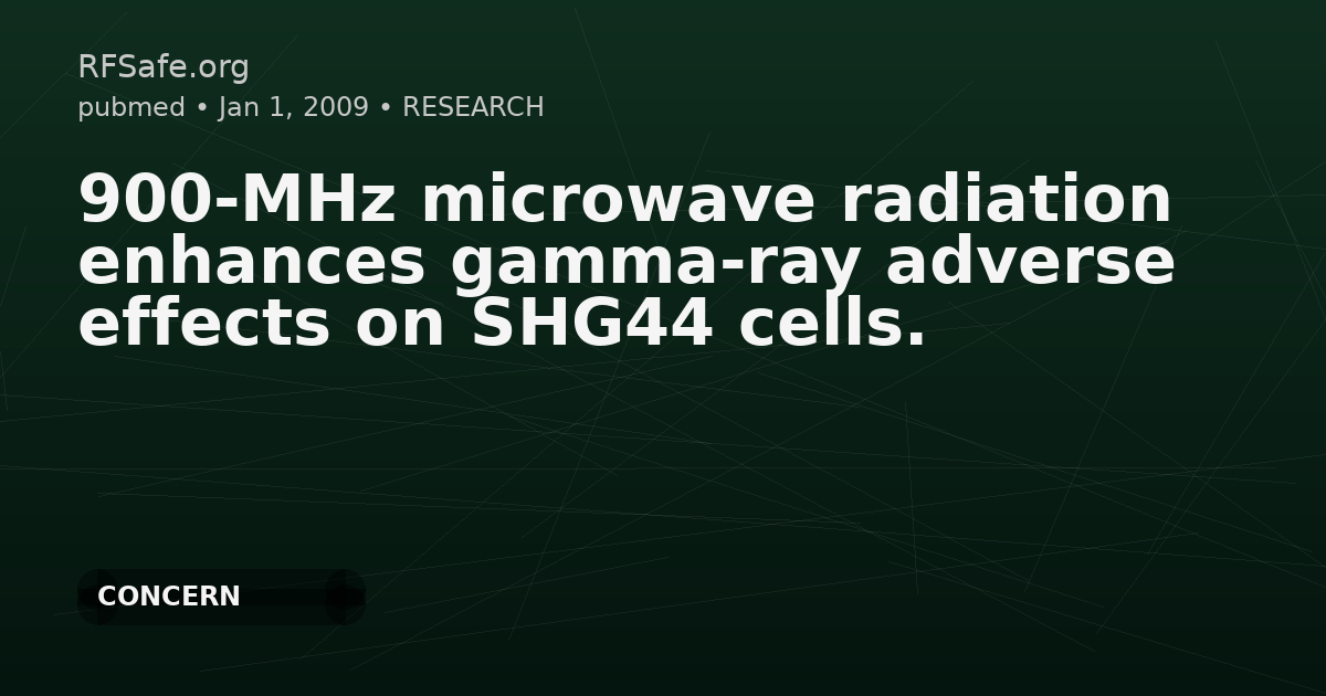 900-MHz microwave radiation enhances gamma-ray adverse effects on SHG44 cells.