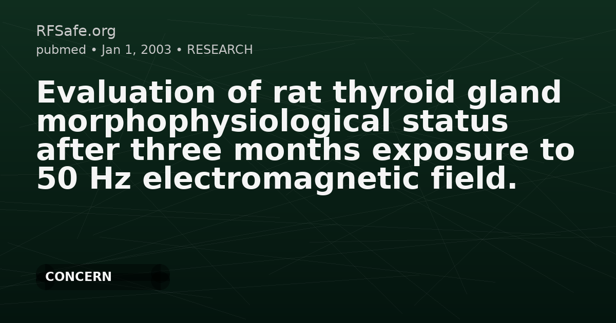 Evaluation of rat thyroid gland morphophysiological status after three months exposure to 50 Hz electromagnetic field.