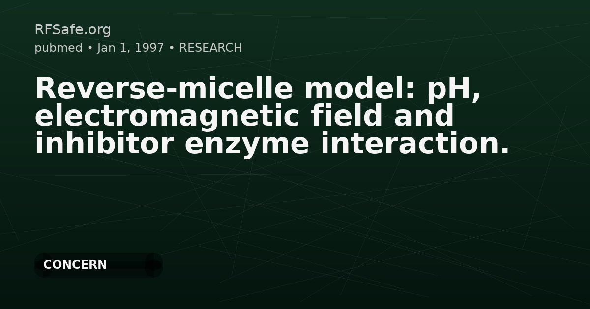 Reverse-micelle model: pH, electromagnetic field and inhibitor enzyme interaction.