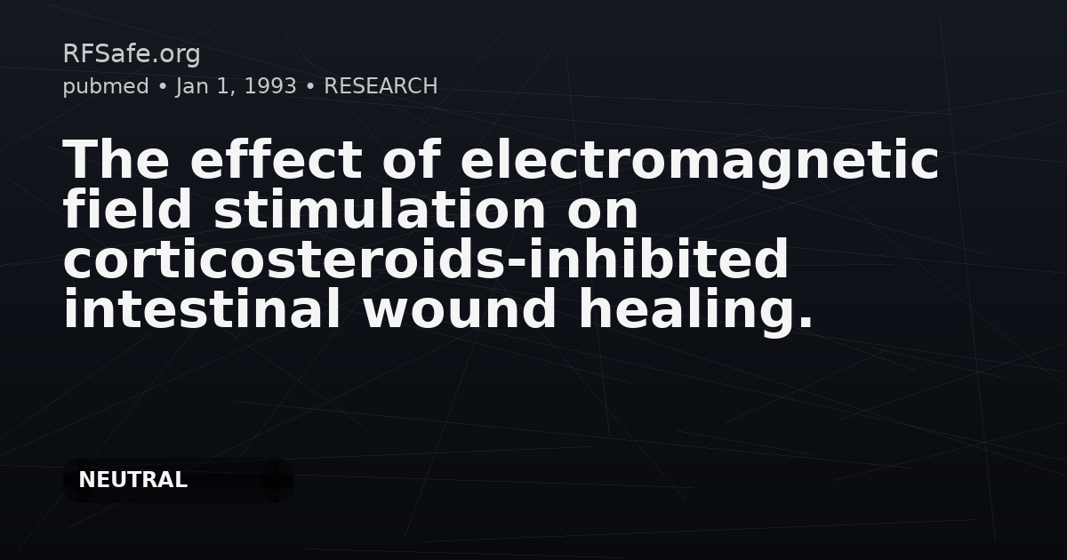 The effect of electromagnetic field stimulation on corticosteroids-inhibited intestinal wound healing.