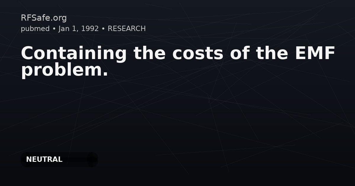 Containing the costs of the EMF problem.