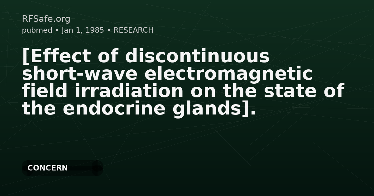 [Effect of discontinuous short-wave electromagnetic field irradiation on the state of the endocrine glands].