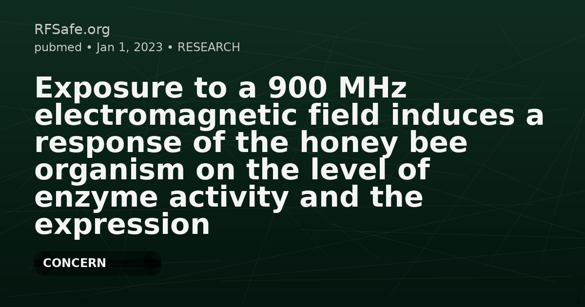Exposure to a 900 MHz electromagnetic field induces a response of the honey bee organism on the level of enzyme activity and the expression of stress-related genes.