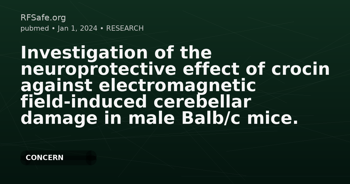Investigation of the neuroprotective effect of crocin against electromagnetic field-induced cerebellar damage in male Balb/c mice.