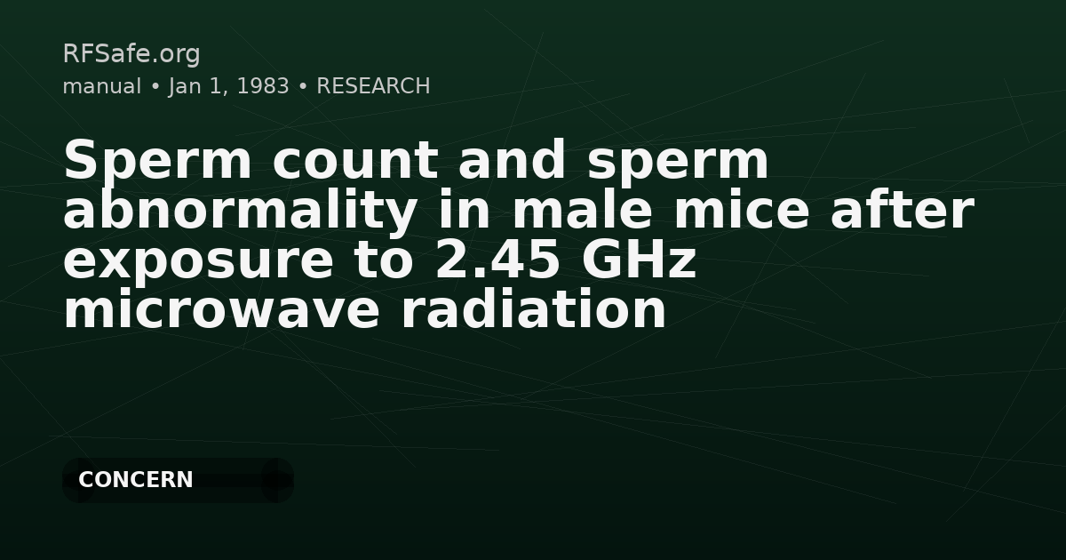 Sperm count and sperm abnormality in male mice after exposure to 2.45 GHz microwave radiation