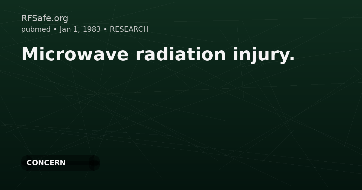 Microwave radiation injury.