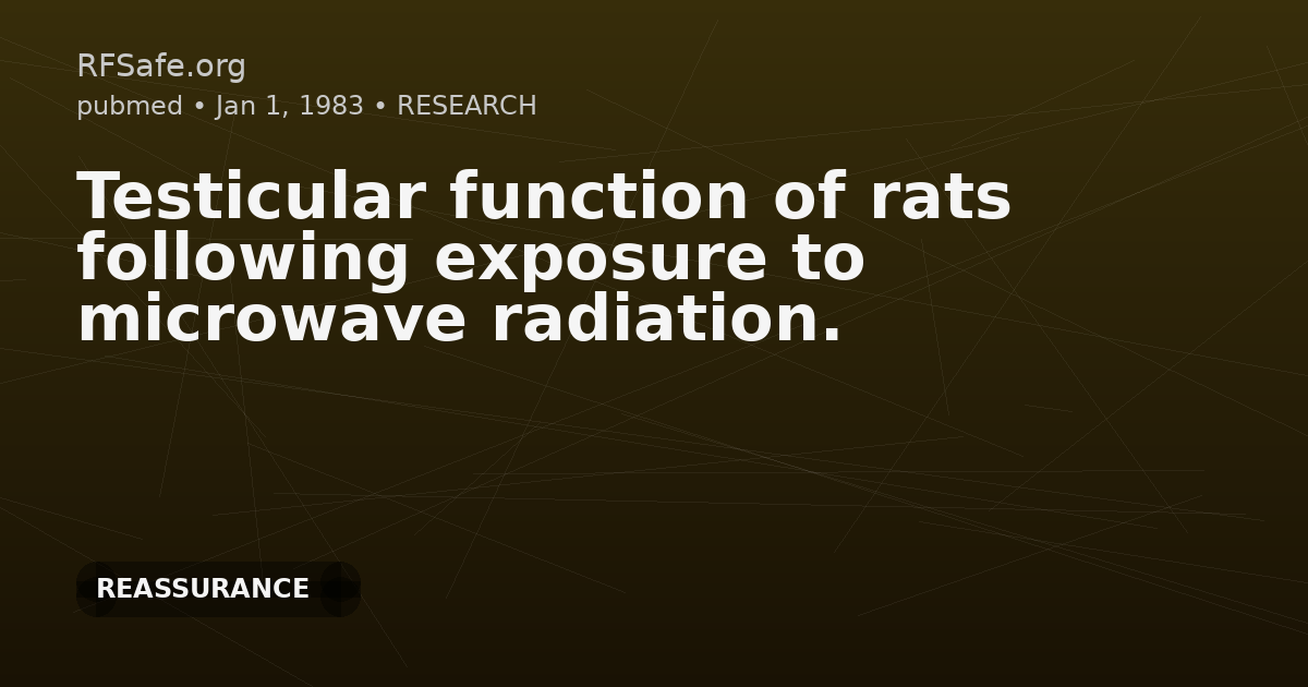Testicular function of rats following exposure to microwave radiation.