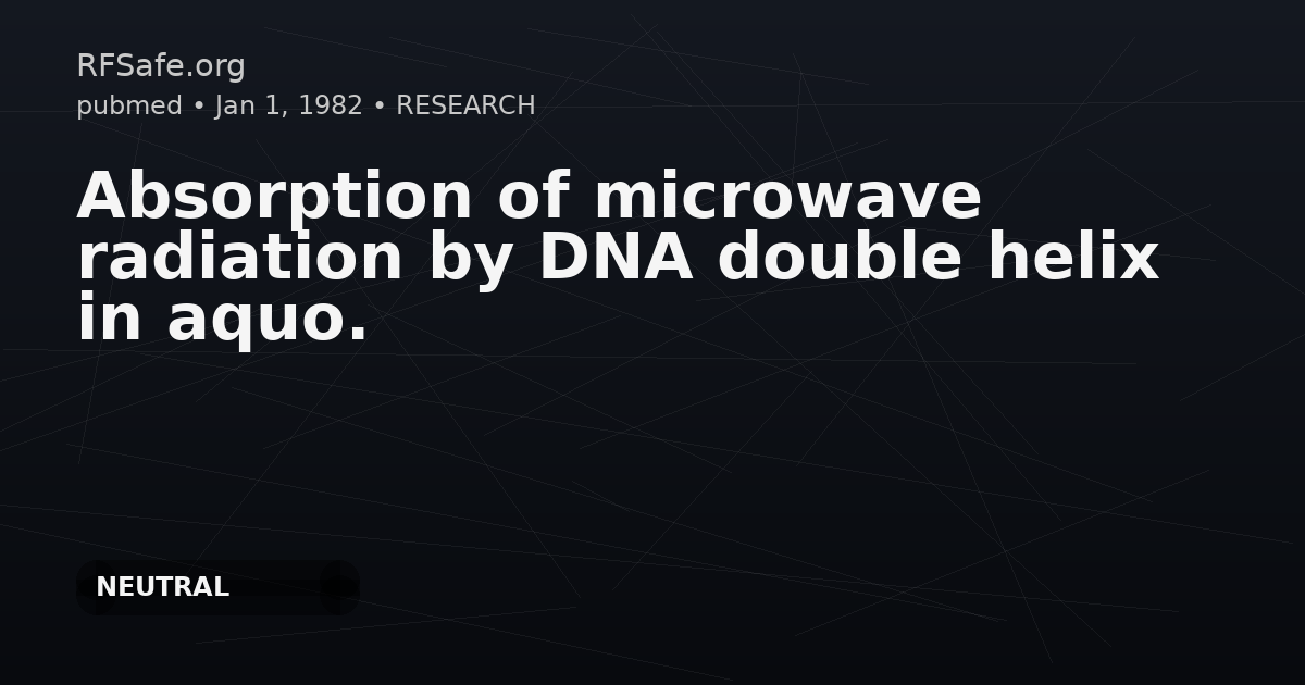 Absorption of microwave radiation by DNA double helix in aquo.