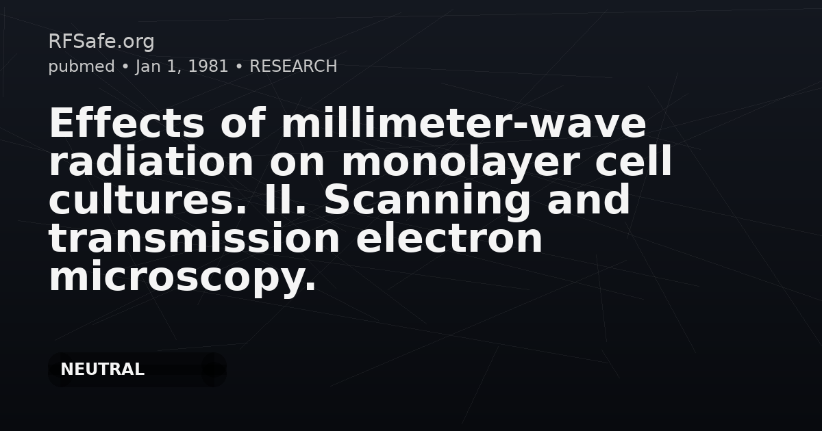 Effects of millimeter-wave radiation on monolayer cell cultures. II. Scanning and transmission electron microscopy.
