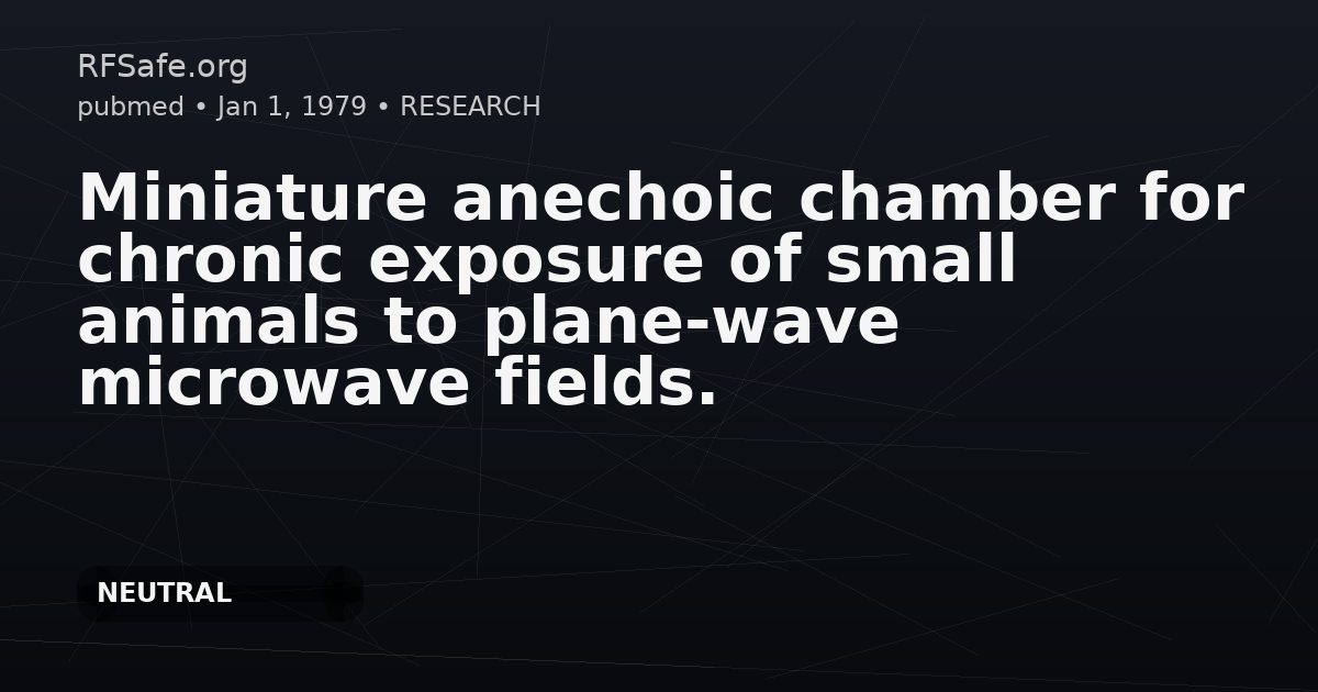 Miniature anechoic chamber for chronic exposure of small animals to plane-wave microwave fields.