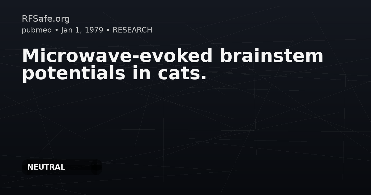Microwave-evoked brainstem potentials in cats.