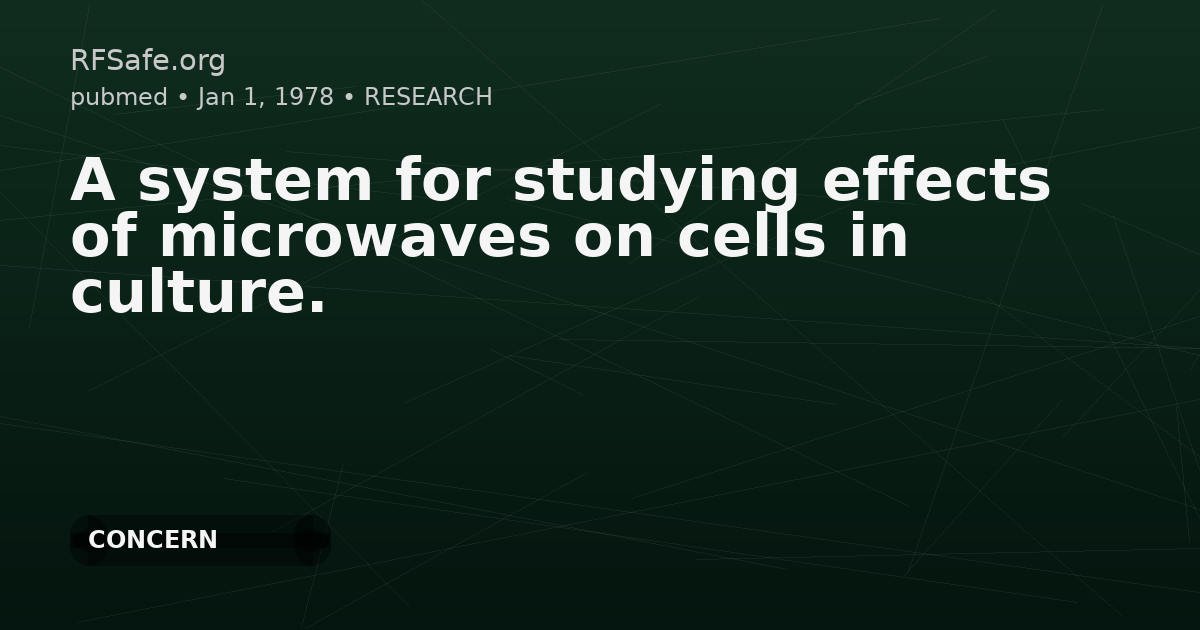 A system for studying effects of microwaves on cells in culture.