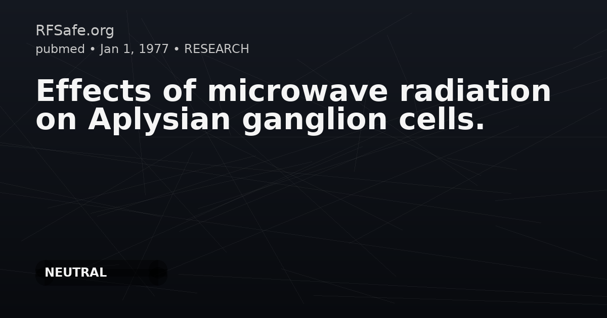 Effects of microwave radiation on Aplysian ganglion cells.