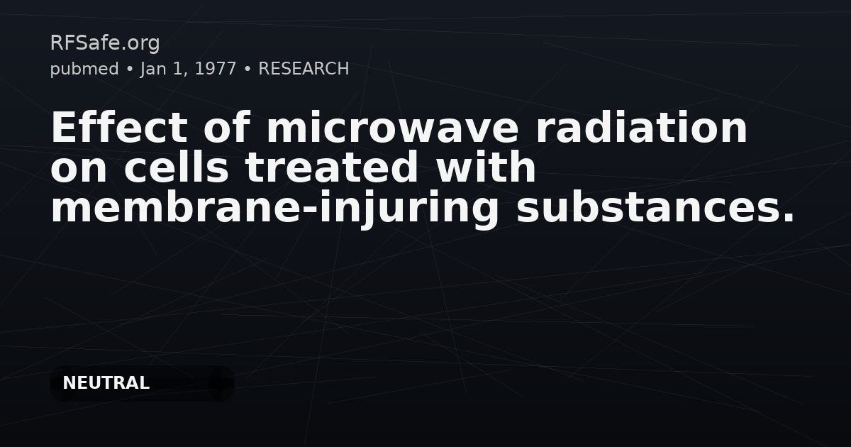 Effect of microwave radiation on cells treated with membrane-injuring substances.