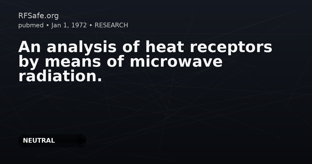 An analysis of heat receptors by means of microwave radiation.