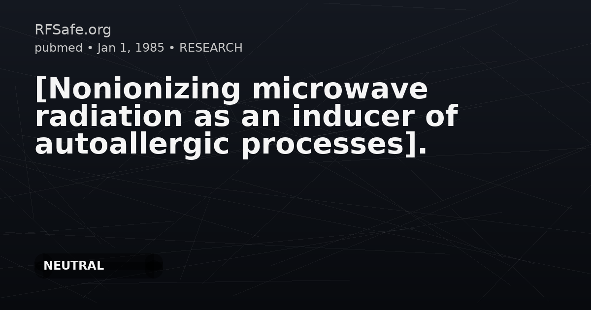 [Nonionizing microwave radiation as an inducer of autoallergic processes].