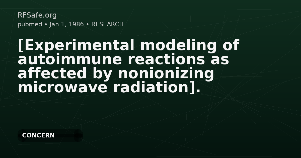 [Experimental modeling of autoimmune reactions as affected by nonionizing microwave radiation].