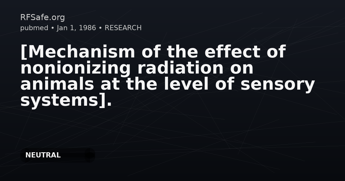 [Mechanism of the effect of nonionizing radiation on animals at the level of sensory systems].
