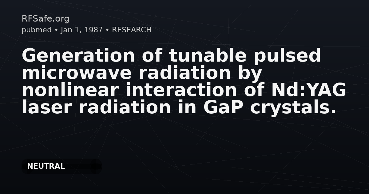 Generation of tunable pulsed microwave radiation by nonlinear interaction of Nd:YAG laser radiation in GaP crystals.
