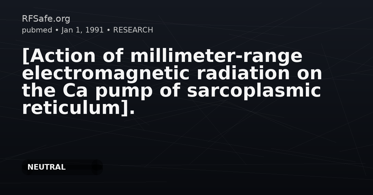 [Action of millimeter-range electromagnetic radiation on the Ca pump of sarcoplasmic reticulum].