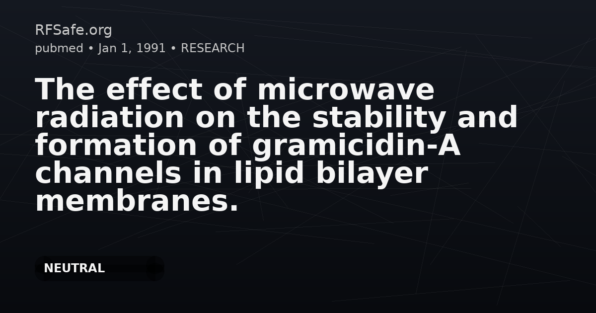 The effect of microwave radiation on the stability and formation of gramicidin-A channels in lipid bilayer membranes.