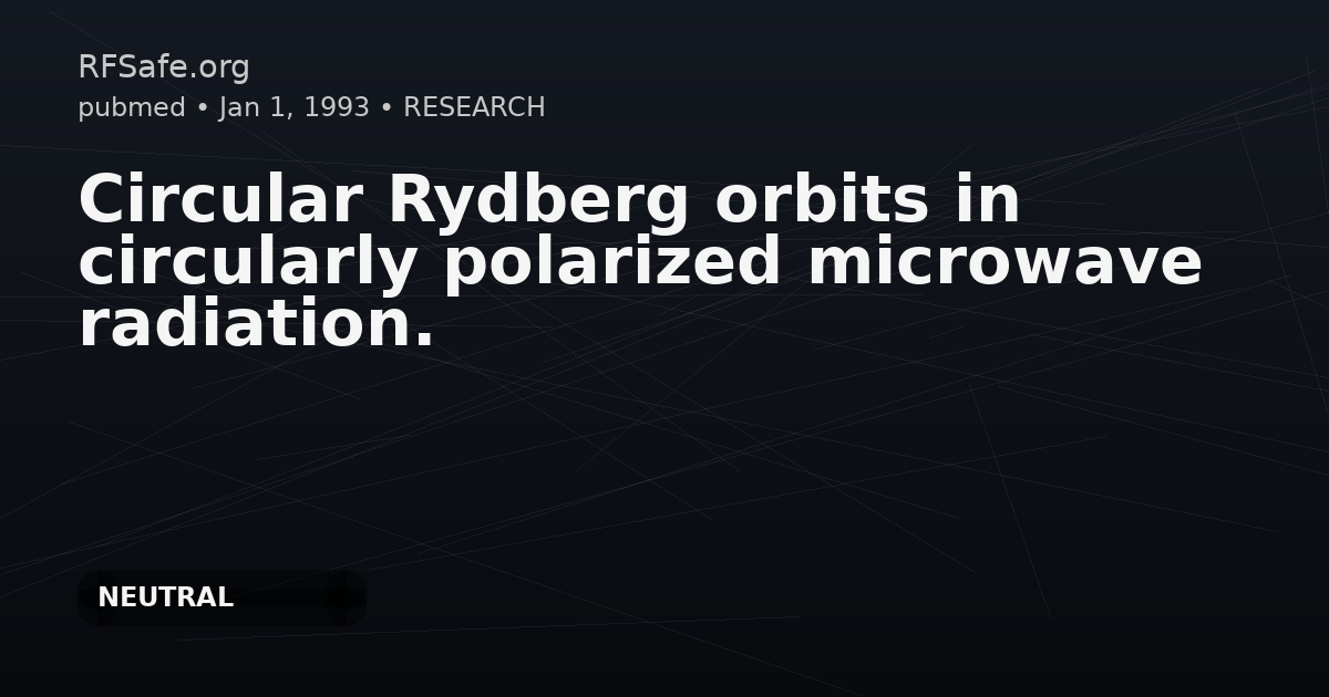 Circular Rydberg orbits in circularly polarized microwave radiation.