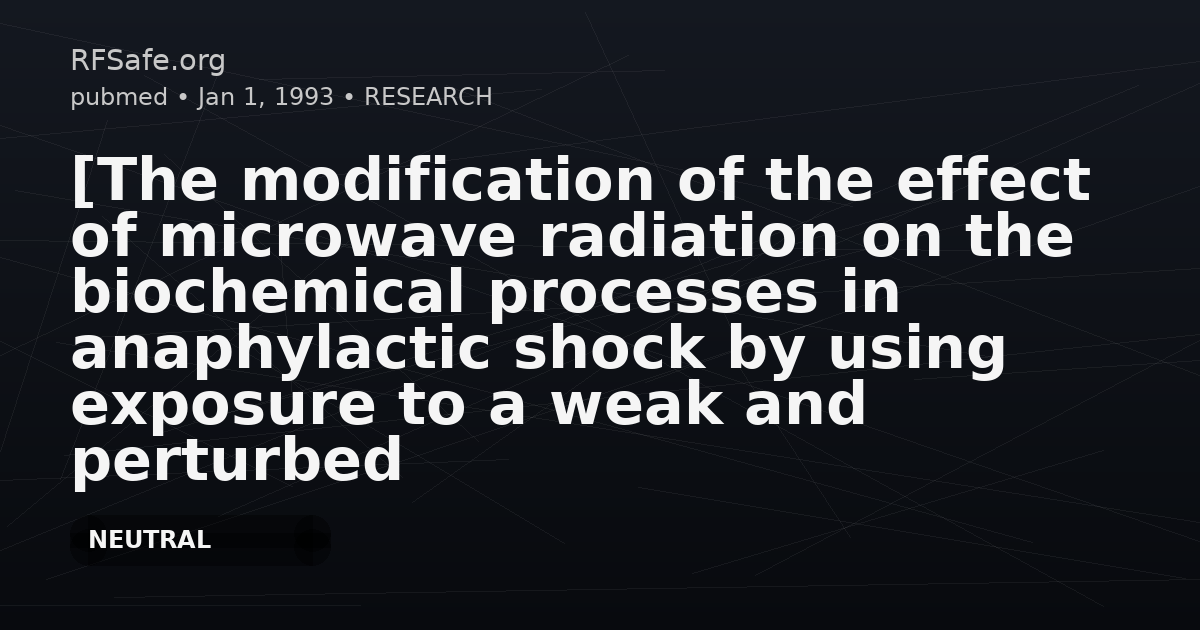 [The modification of the effect of microwave radiation on the biochemical processes in anaphylactic shock by using exposure to a weak and perturbed geomagnetic field].