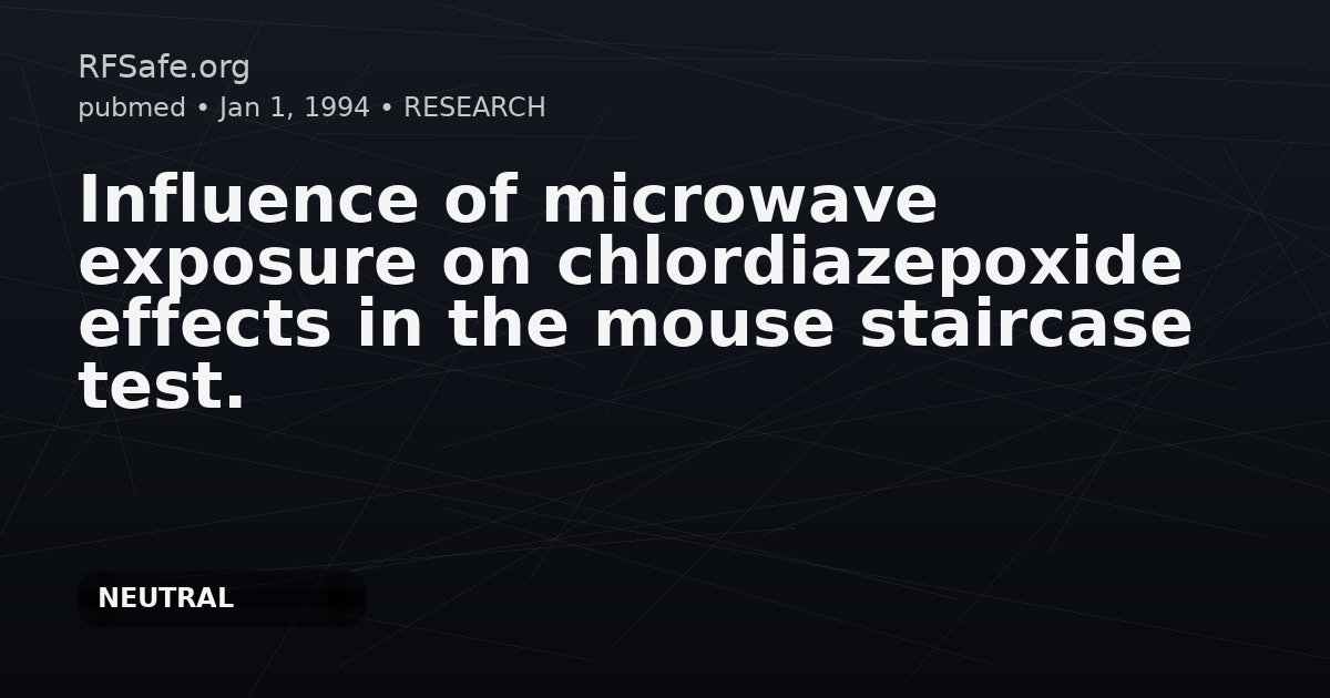 Influence of microwave exposure on chlordiazepoxide effects in the mouse staircase test.
