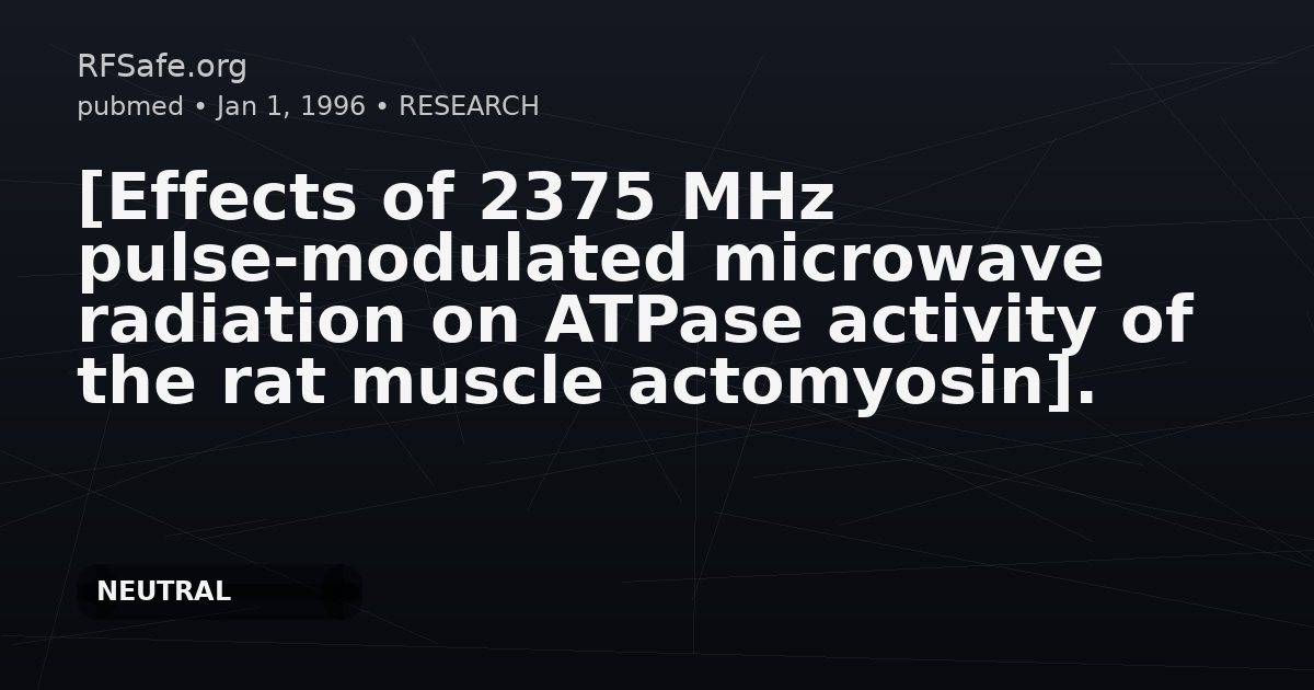 [Effects of 2375 MHz pulse-modulated microwave radiation on ATPase activity of the rat muscle actomyosin].