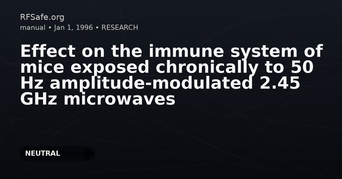 Effect on the immune system of mice exposed chronically to 50 Hz amplitude-modulated 2.45 GHz microwaves